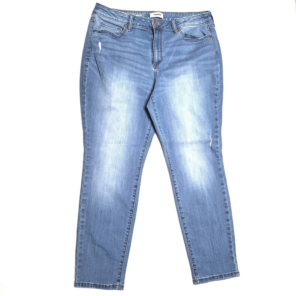 Sonoma Goods for Life Curvy Skinny Jeans Women's Size 16S Light Wash